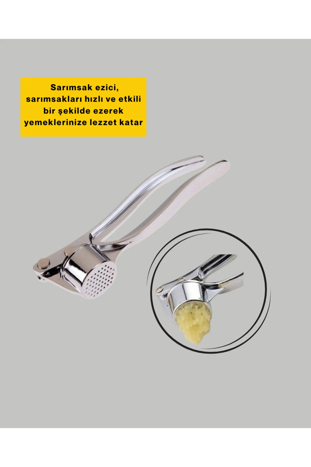Metal Sarımsak Ezici Ergonomik Tutma ve Güçlü Presleme - Lisinya