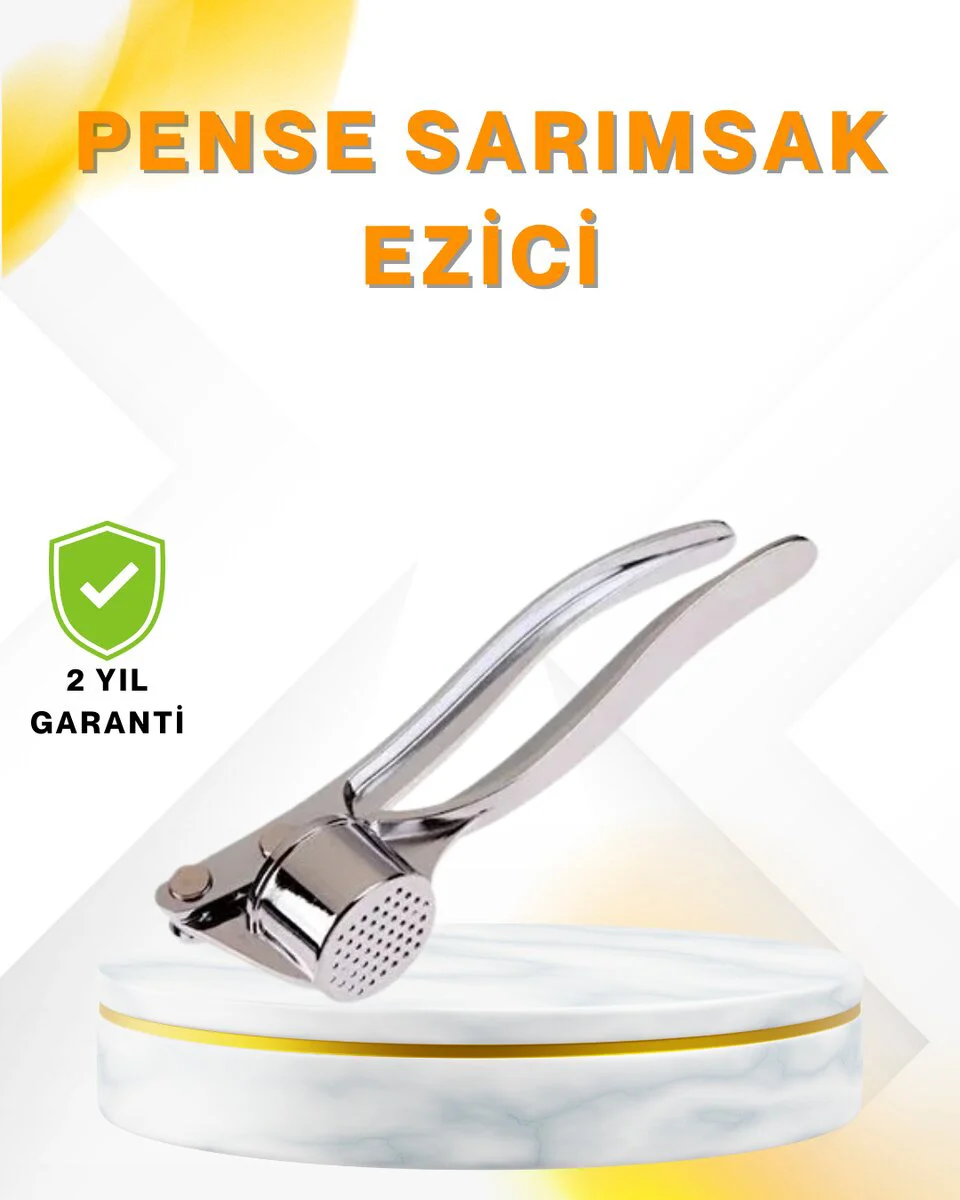 Metal Sarımsak Ezici - Ergonomik Tutma ve Güçlü Presleme Mekanizması
