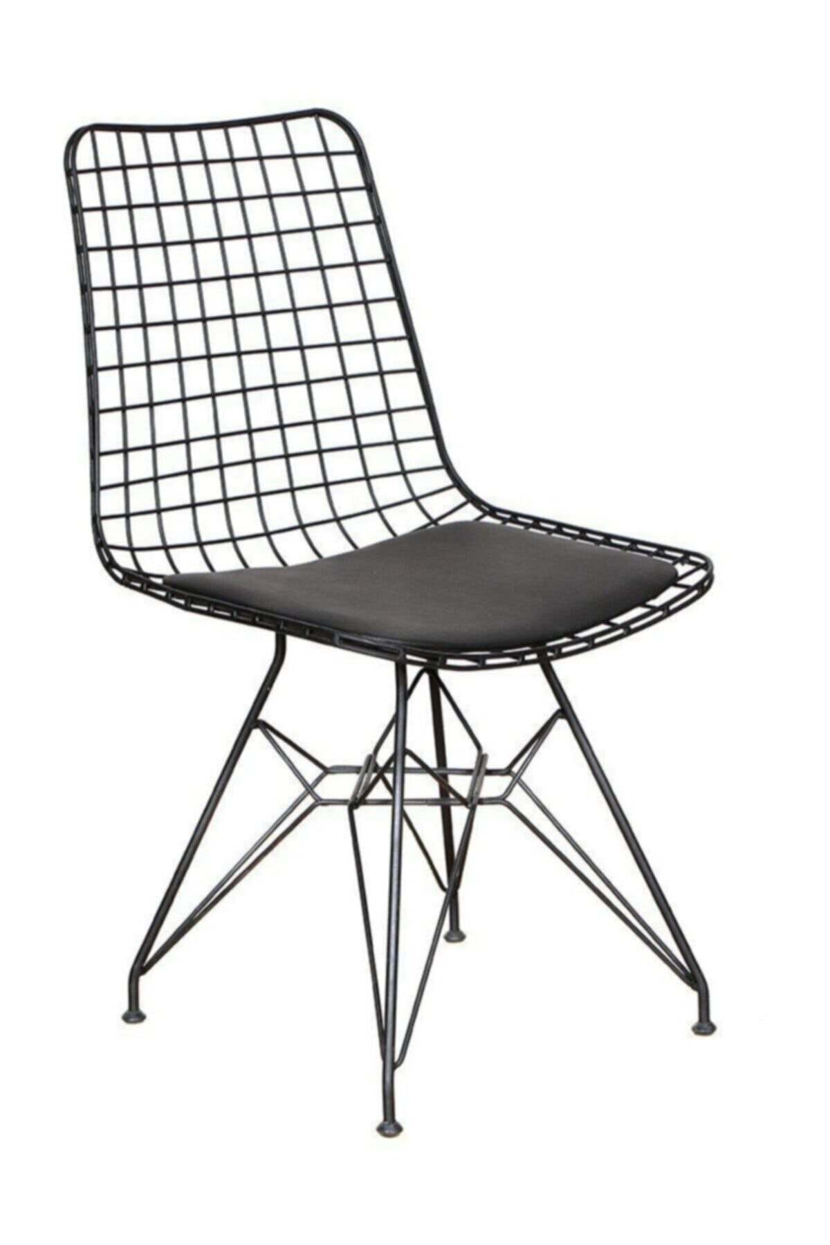 Elif Aksesuar Metal Siyah Tel Sandalye