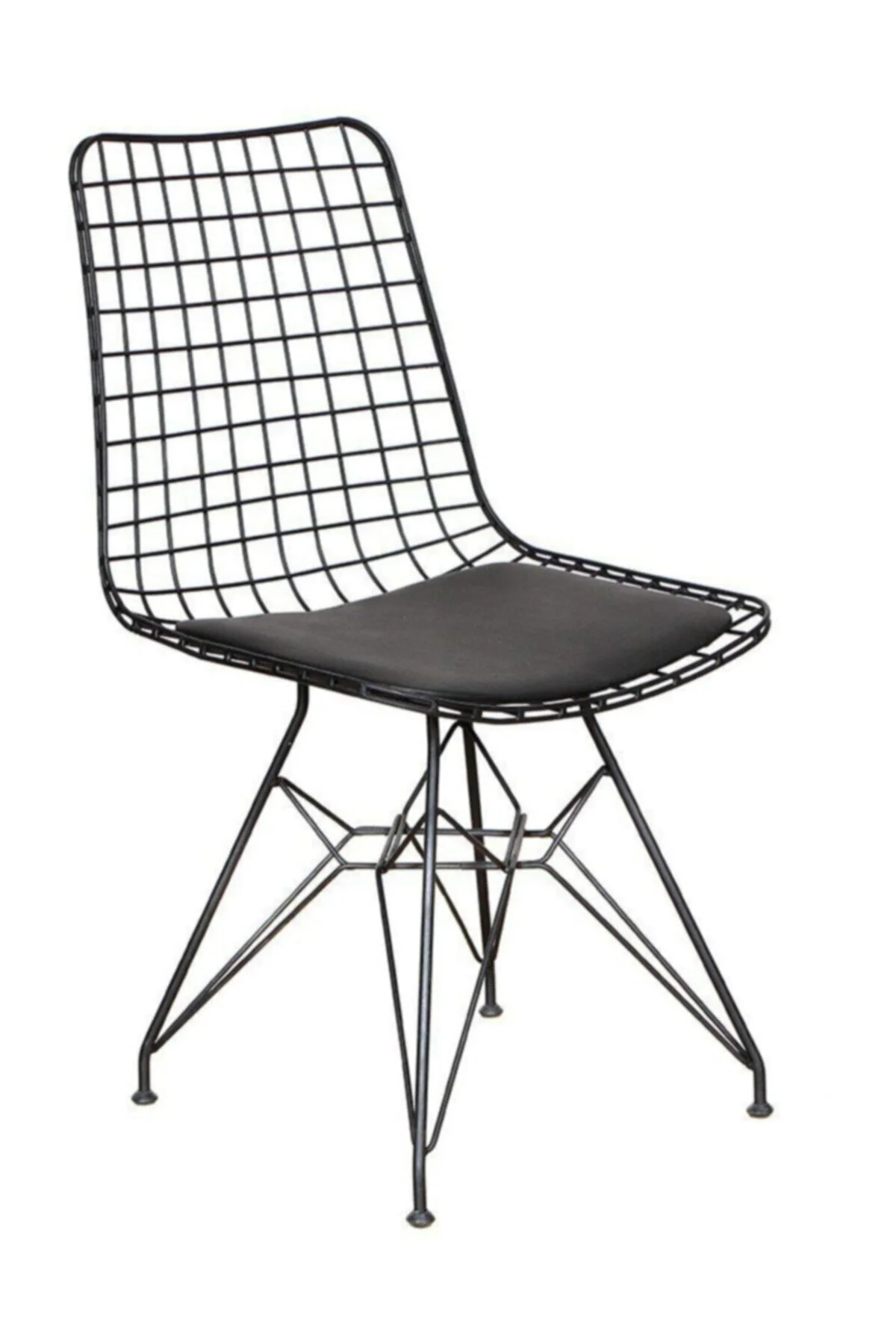 Metal Siyah Tel Sandalye - Görsel 2
