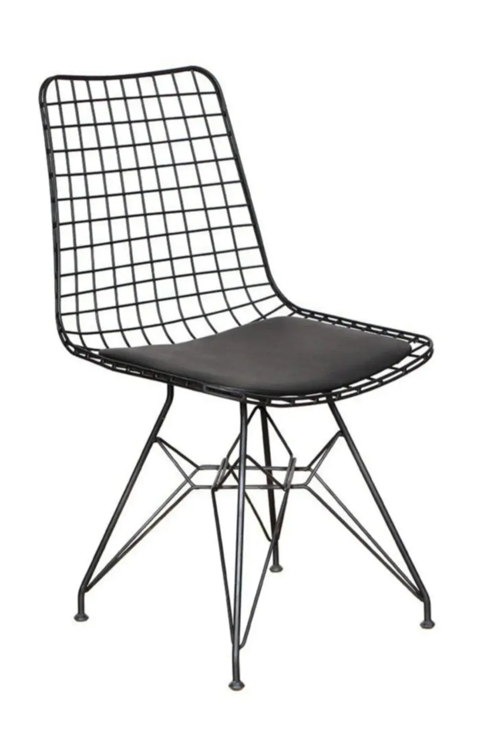 Metal Siyah Tel Sandalye