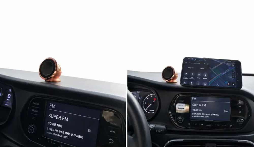 Metal Telefon Tutucu Torpidoya Yapışan Mıknatıslı