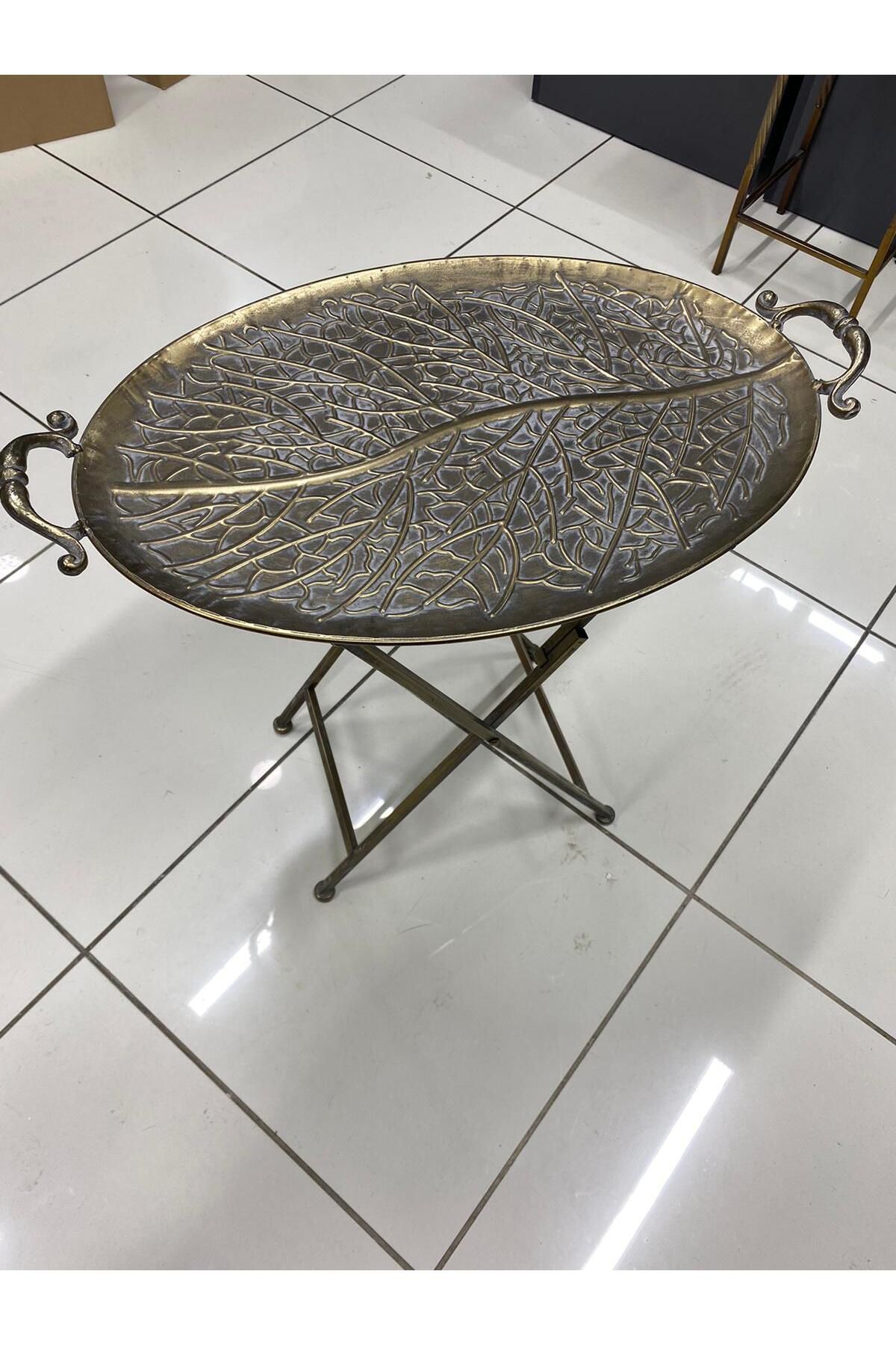 Elif Aksesuar Metal Tepsi Modeli Katlanır Sehpa