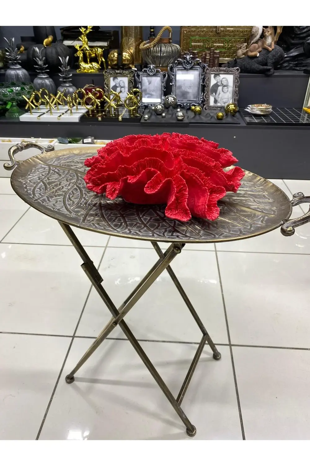 Metal Tepsi Modeli Katlanır Sehpa