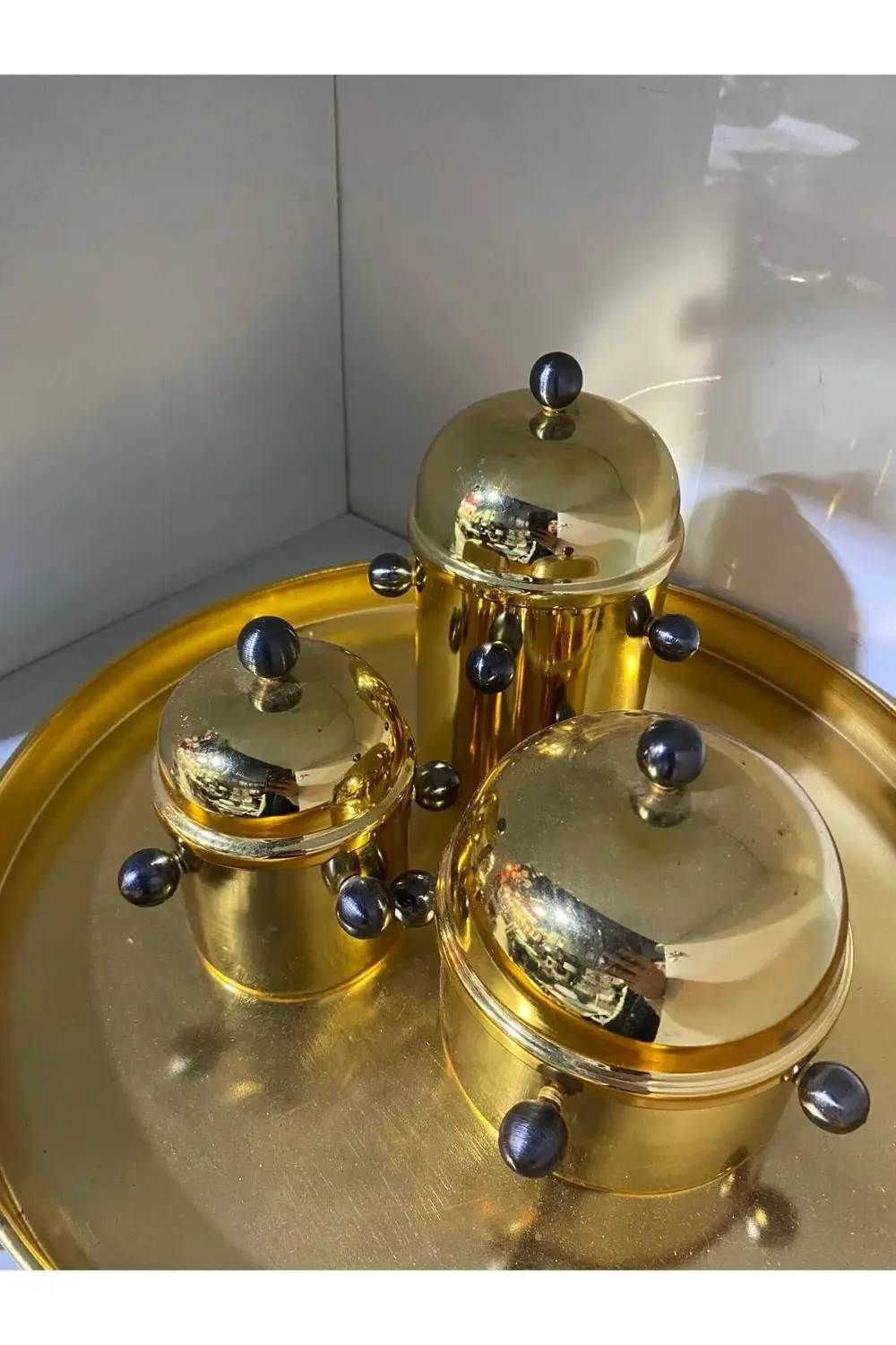 Metal Tepsili Benekli Kutu Seti