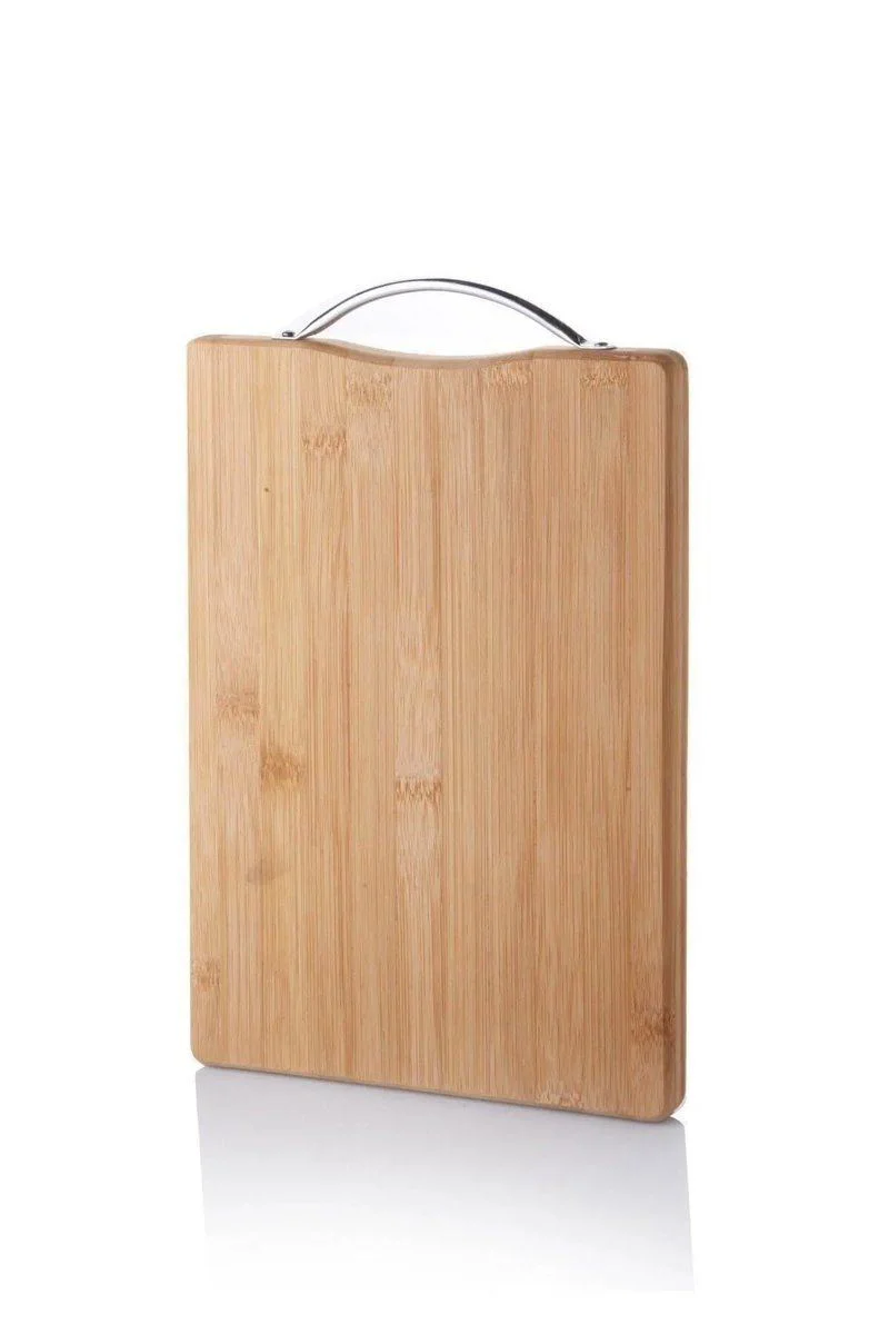 Metal Tutacaklı Lüx Bambu Kesme Tahtası 30x20cm - Doğal Bambu Kesme Tahtası Fiyatı, Yorumları ve Özellikleri