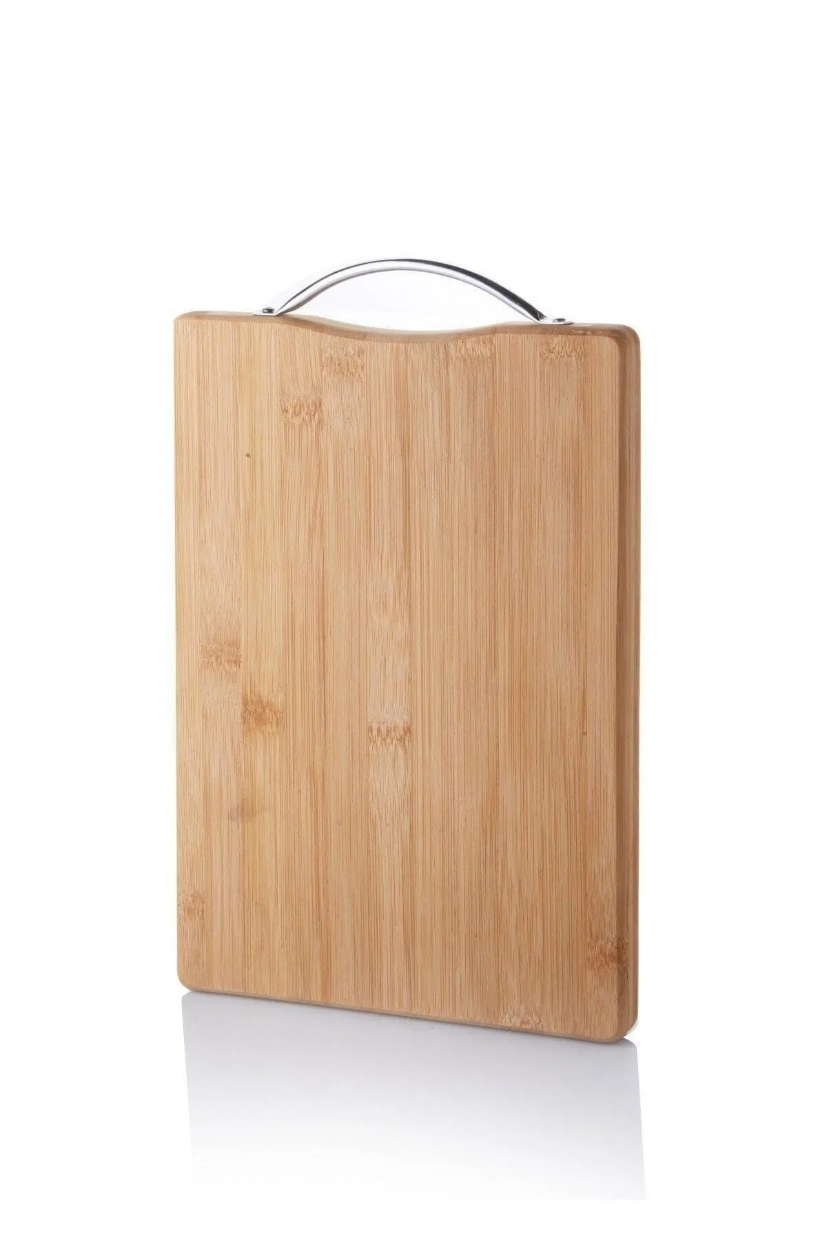 Just Cheap Store Metal Tutacakli Lüx Bambu Kesme Tahtasi 30Cm X20cmx1.8Cm