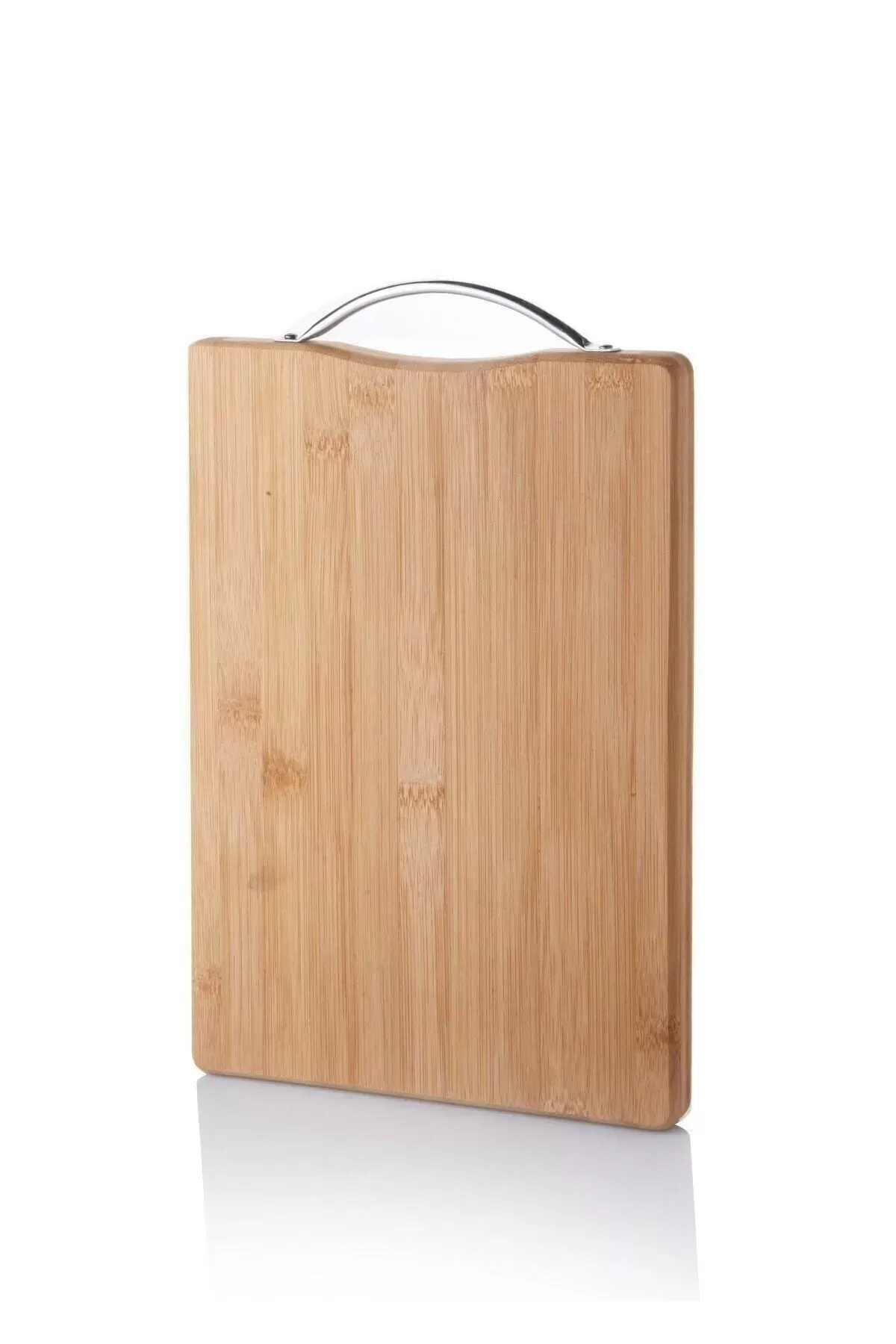 Just Cheap Store Metal Tutacakli Lüx Bambu Kesme Tahtasi 30Cm X20cmx1.8Cm 67458