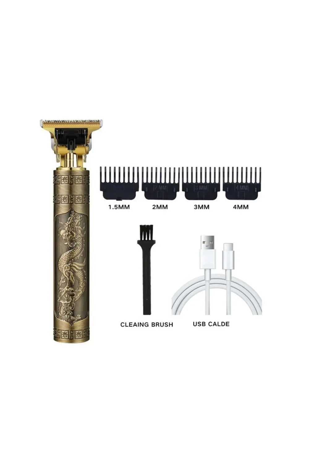 Metal Usb Şarjlı Ense Çizim - Saç Sakal Kesme Traş Makinesi (4434