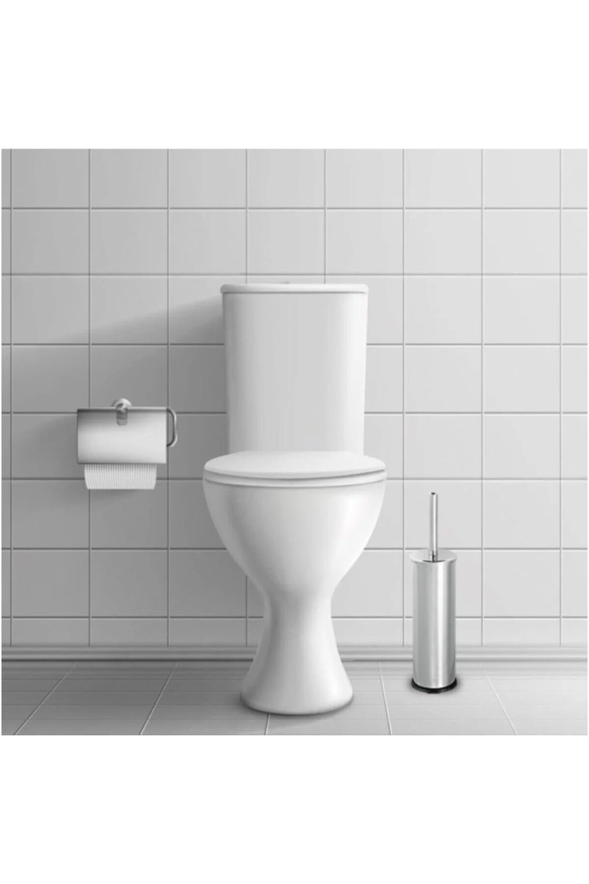Metal WC Fırçası, Krom Tuvalet Temizleme Fırçası, Paslanmaz Çelik