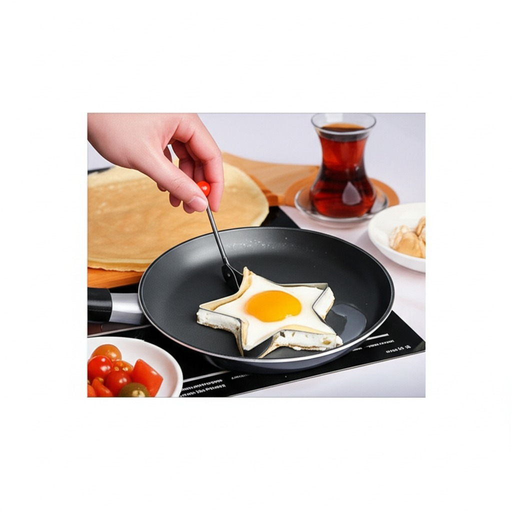 Metal Yıldız Omlet & Krep Kalıbı Yapışmaz Yüzeyli Eğlenceli Şekil Metal Yıldız Omlet & Krep Kalıbı Yapışmaz Yüzeyli Eğlenceli Şekil