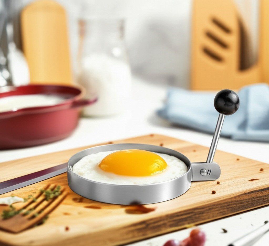 Metal Yuvarlak Omlet Krep Kalıbı Yapışmaz Yüzey Pratik Kullanım