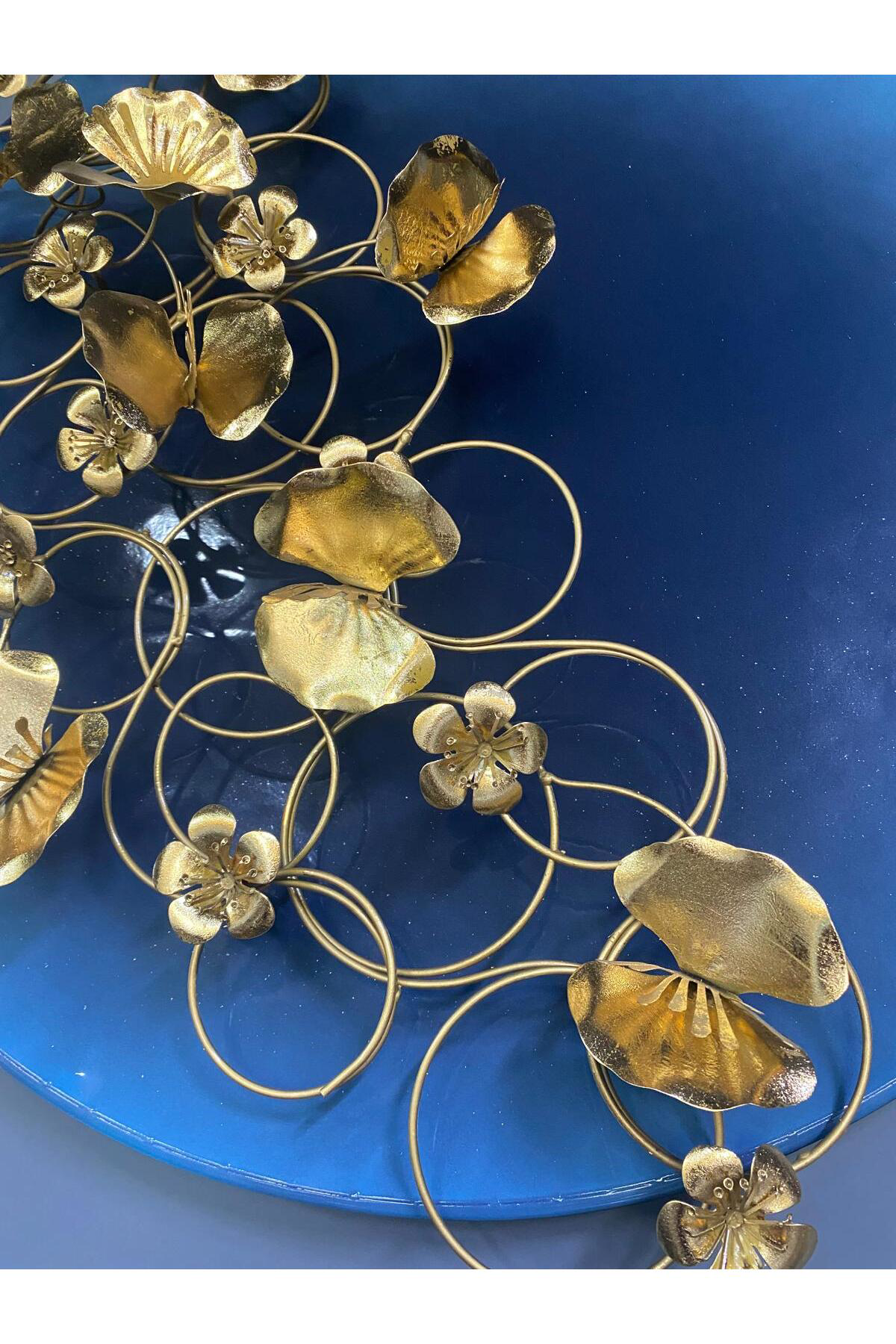 Elif Aksesuar Metal Yuvarlak Çiçekli Duvar Dekoru 70 Cm