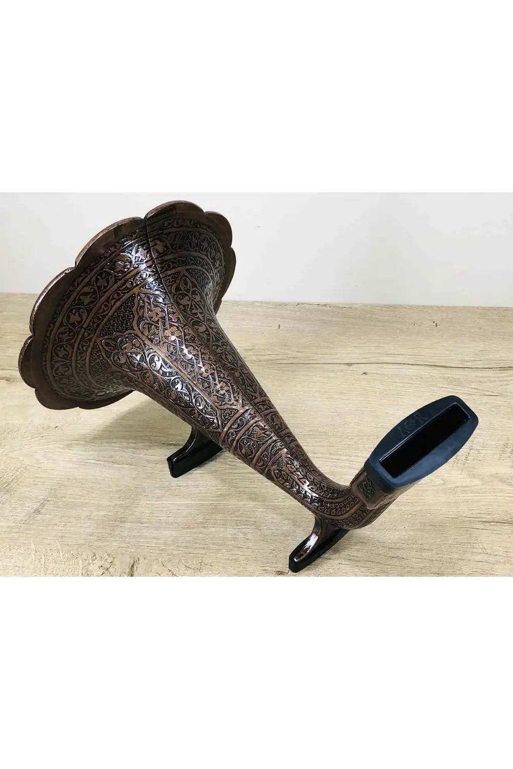 Metal Zamak Döküm Dekoratif Eskitme Antik Bakır Renk Gramafoni Ce