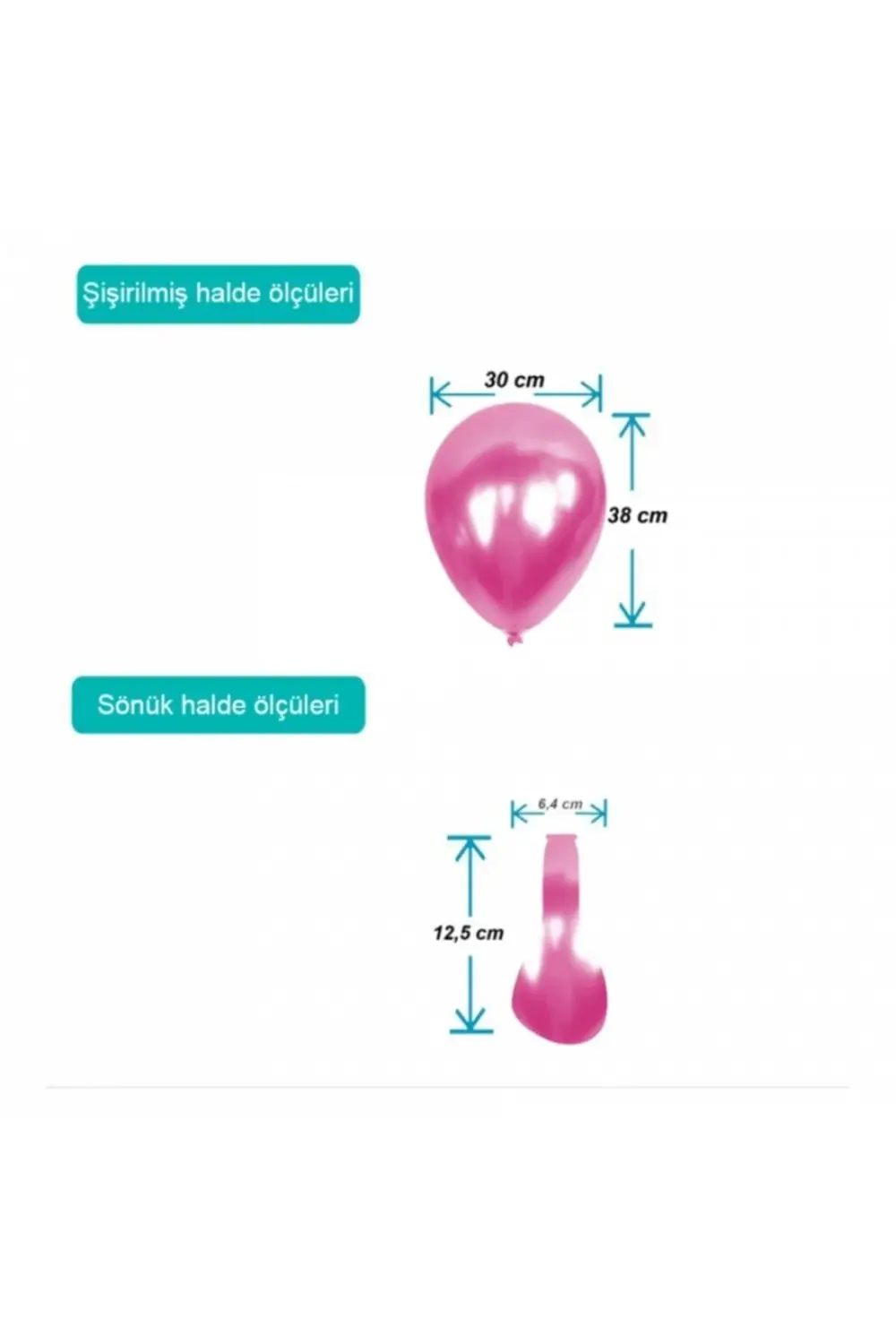 Metalik Balon Baskısız (100 'LÜ) Pembe