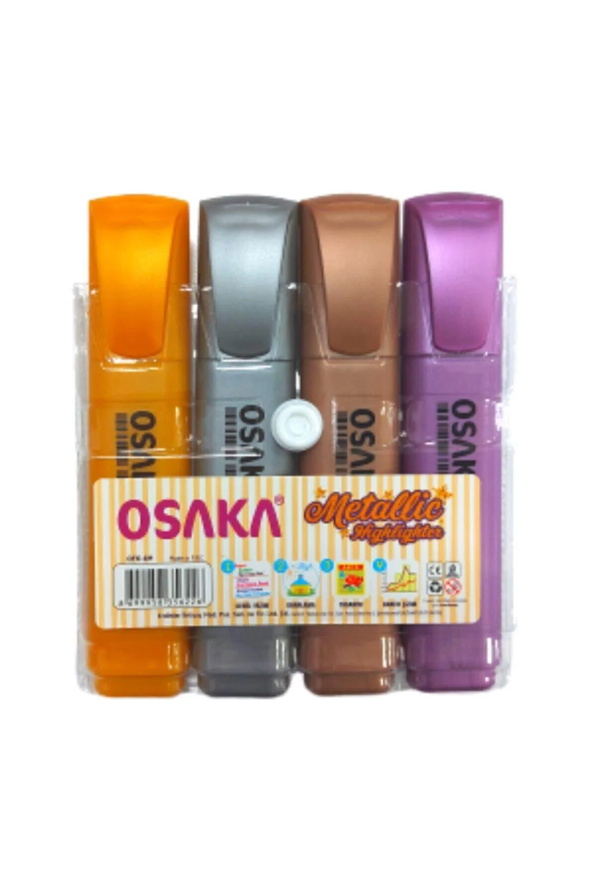Metalik Fosforlu Kalem 4 Adet F.k