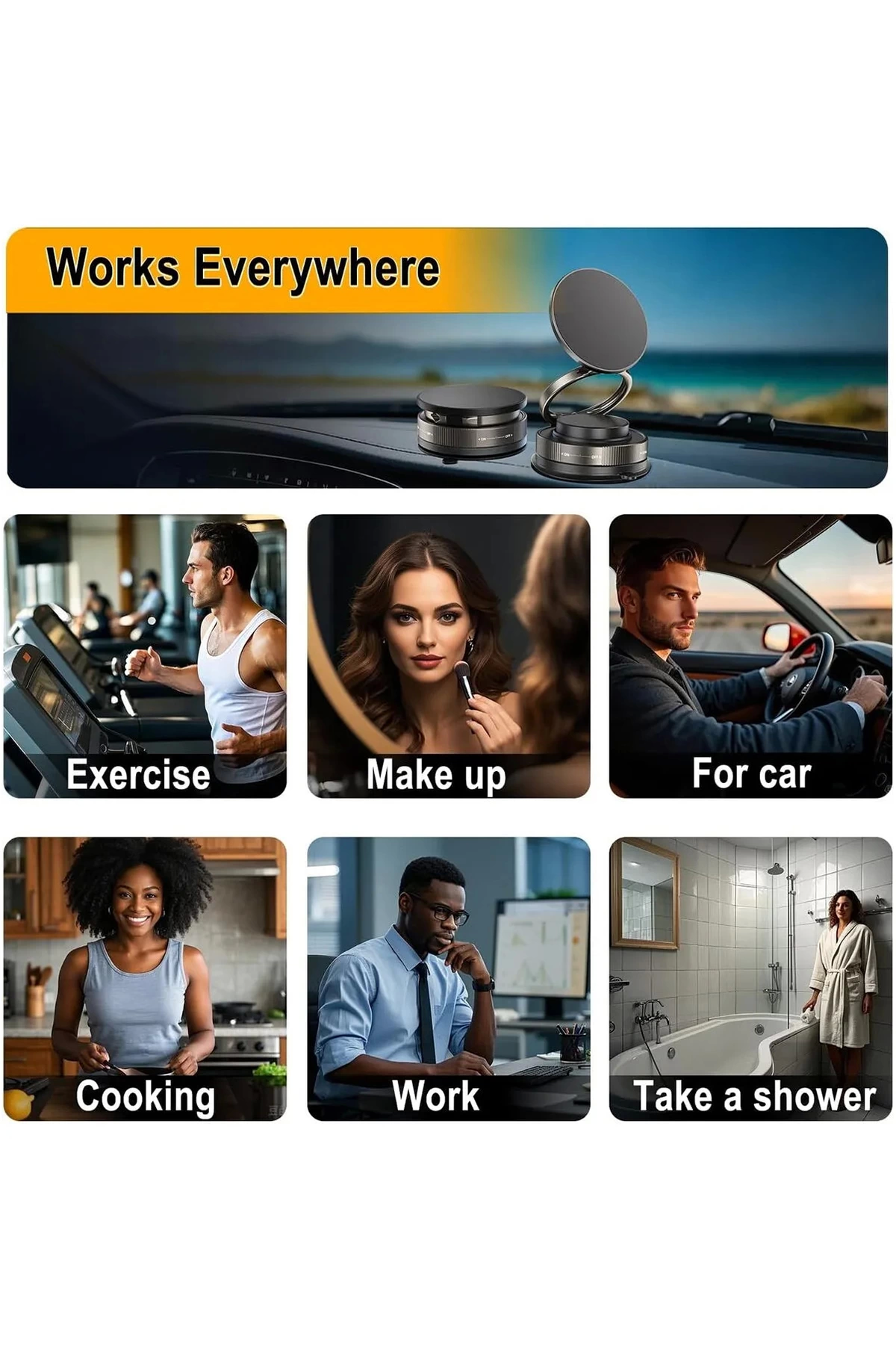 Metalik Magsafe Telefon Tutucu Tüm Yüzeylerle Uyumlu Vakumlu 360