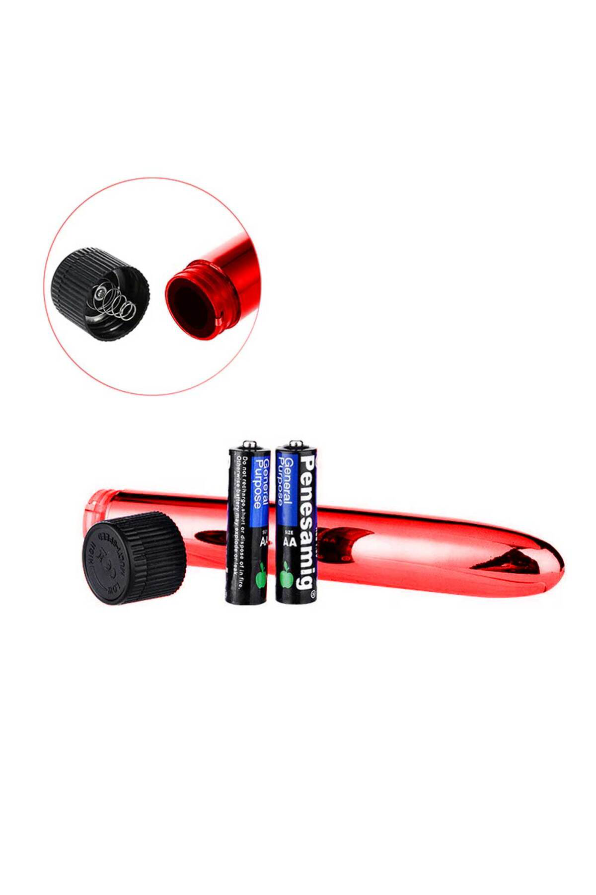Metalik Mermi Vibratör - Kırmızı