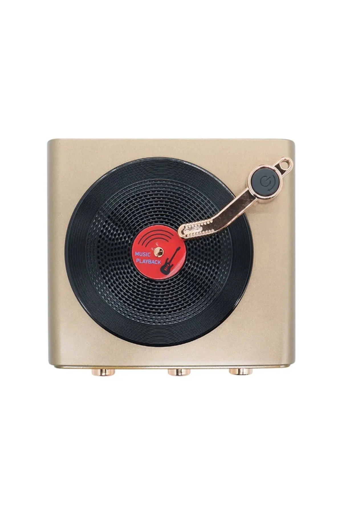 Metalik Nostaljik Tasarım Plak Çalar Görünümlü Radyolu Bluetooth 