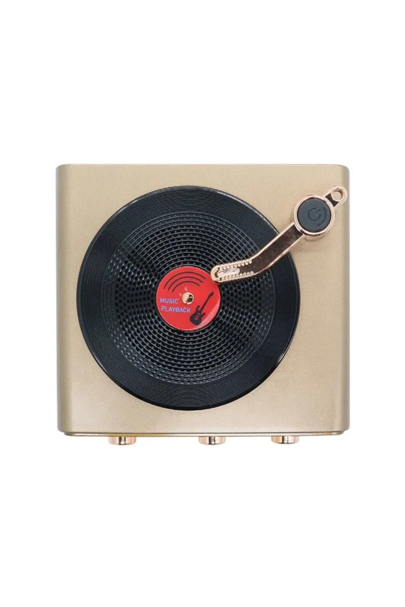 Metalik Retro Plak Hoparlör - Bluetooth 5.0, FM/AM/SW Radyolu Nostaljik Müzik Çalar Fiyatı, Yorumları ve Özellikleri