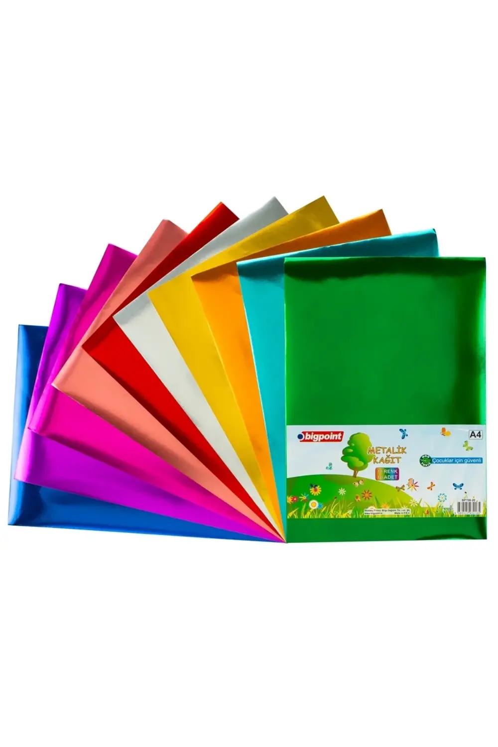 Metalik(Aynalı) Kağıt A4 Karışık 10 Renk - 80 Gram