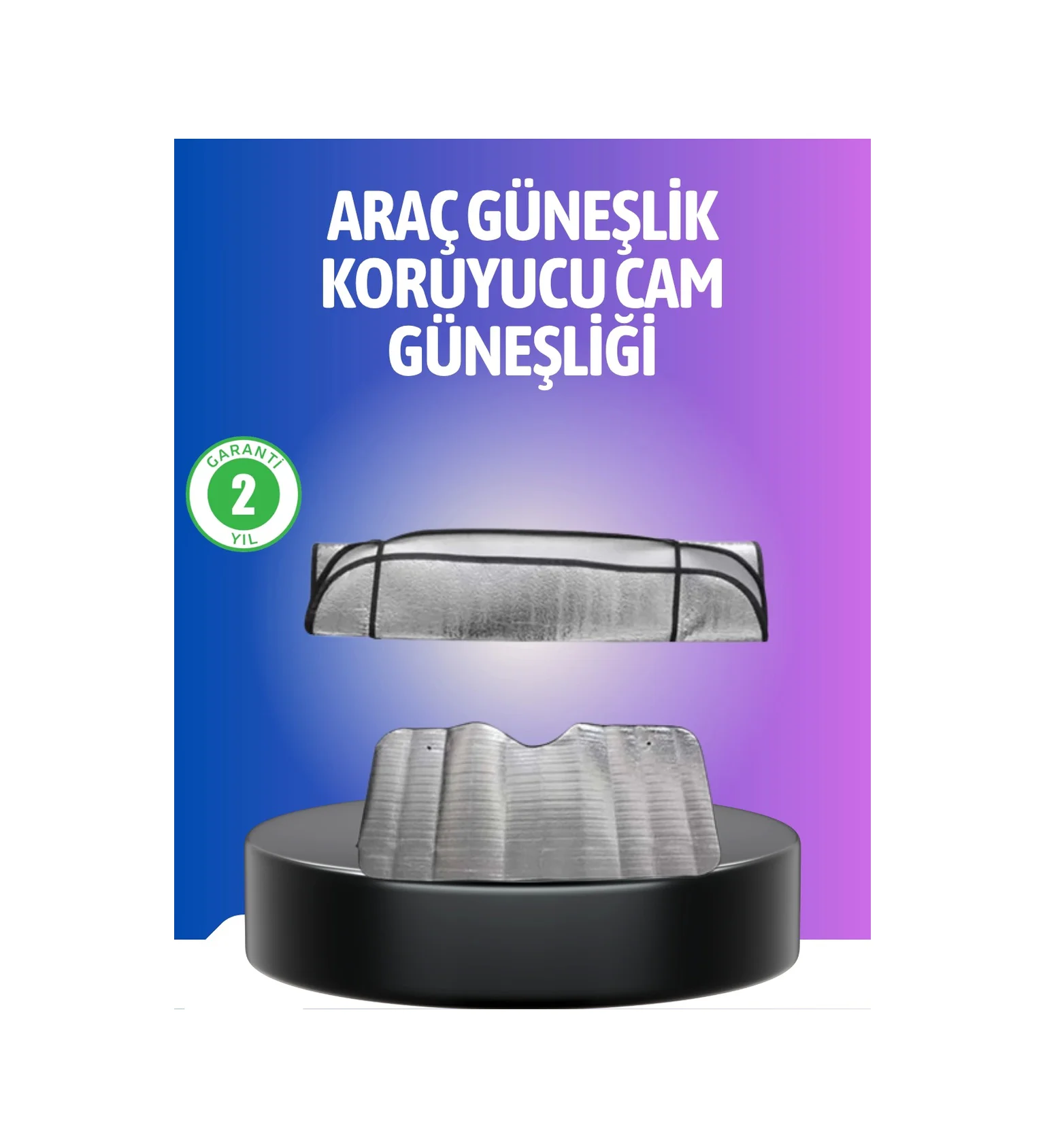 Metalize Reflektör Yüzeyli Uv Koruyucu Araç Güneşliği Serin Ve Gü