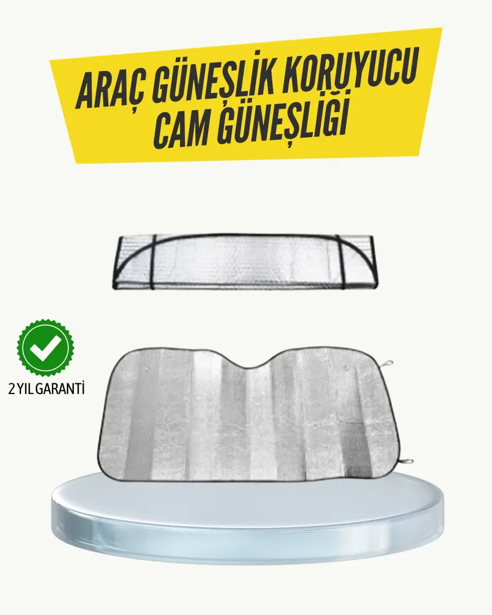 Metalize Reflektörlü Katlanabilir Araç Güneşliği – Yüksek Perform