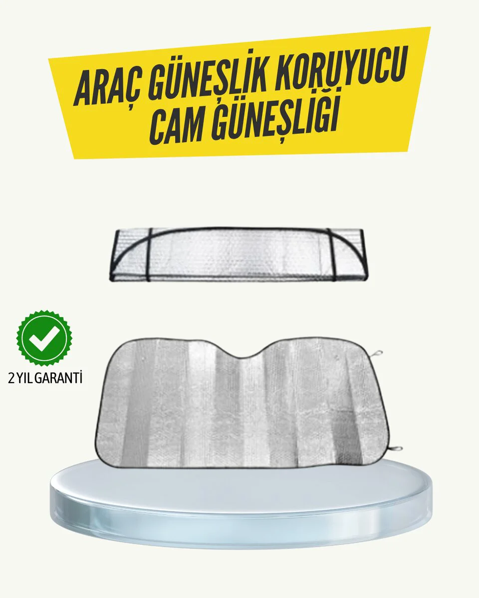 Metalize Reflektörlü Katlanabilir Araç Güneşliği – %99 Işığın Yansıtma ile Yaz Sıcaklarından Koruma