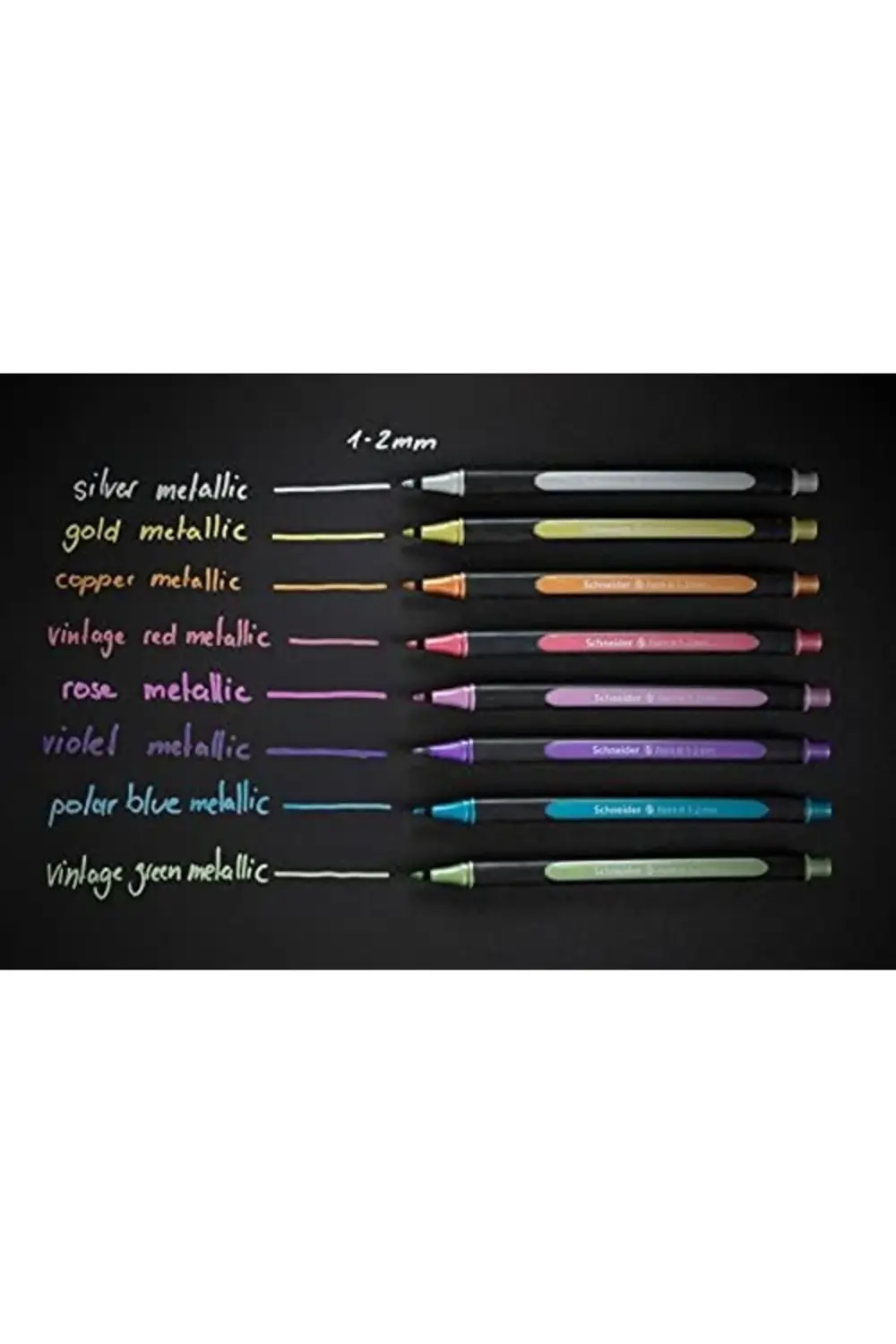 Metallicliner 020 (Strichstärke 1-2 mm) 4er Etui: silver, gold, c