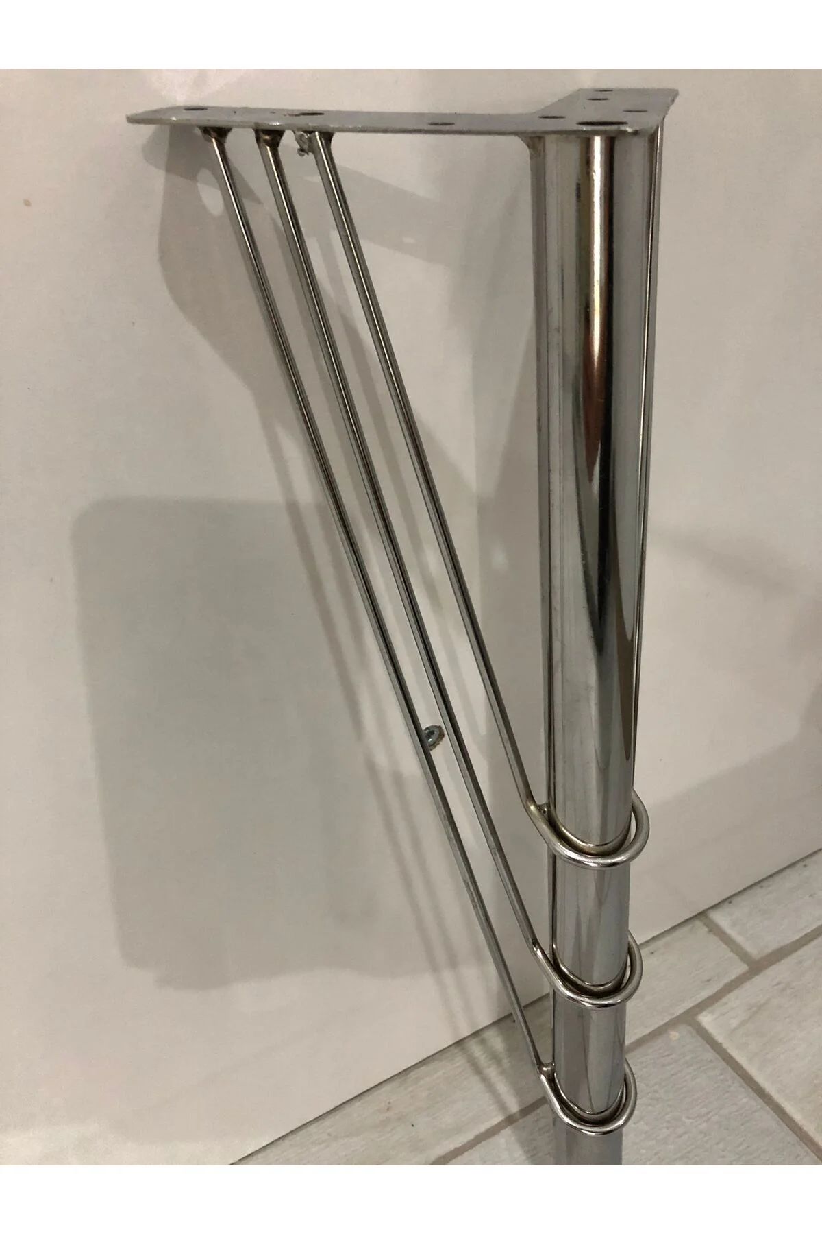 Metal,TELLİ 40X10X10 Cm Krom ,sehpa,puf ,sandalye Ayağı ( 4 Adet)