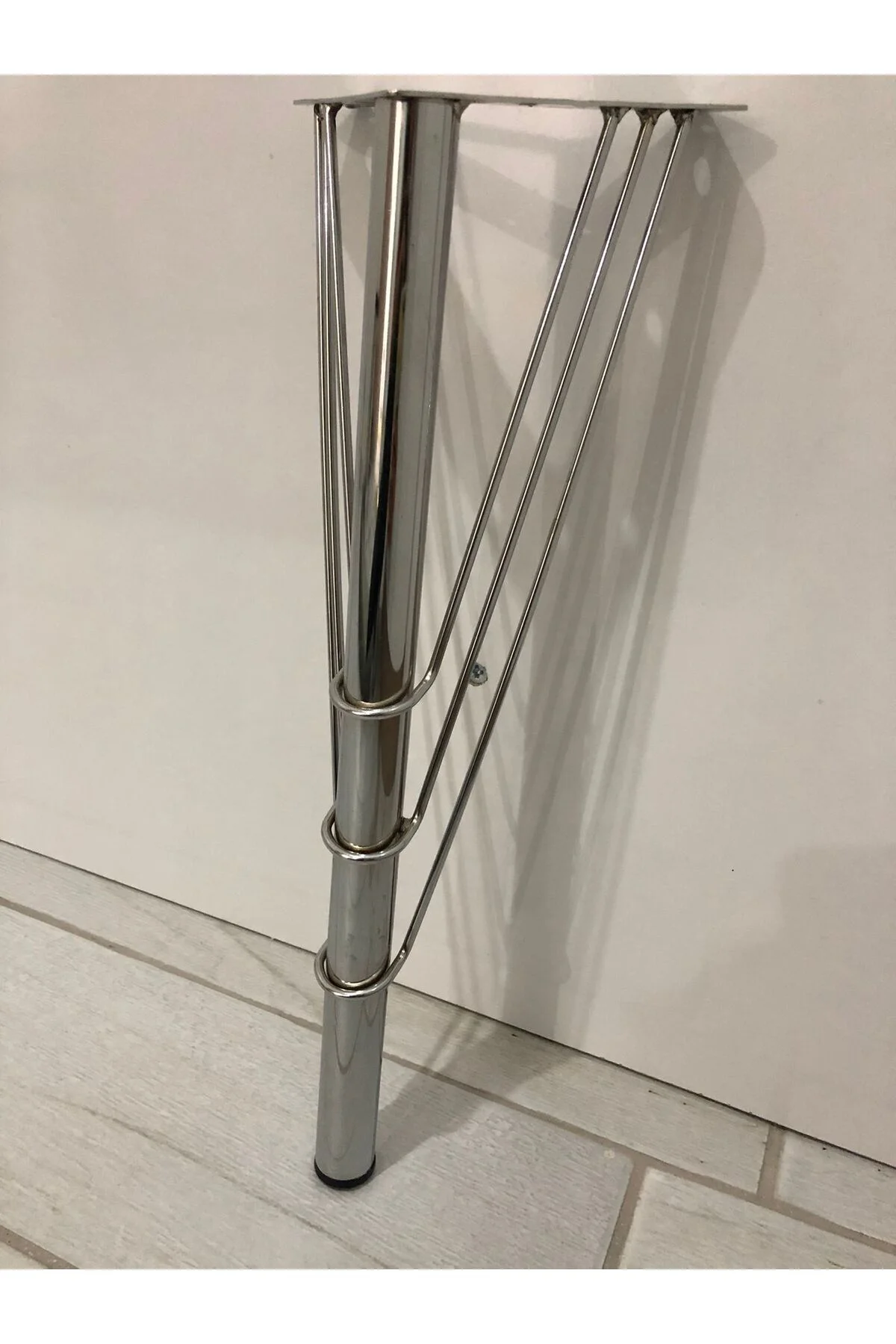 Metal,TELLİ 40X10X10 Cm Krom ,sehpa,puf ,sandalye Ayağı ( 4 Adet)