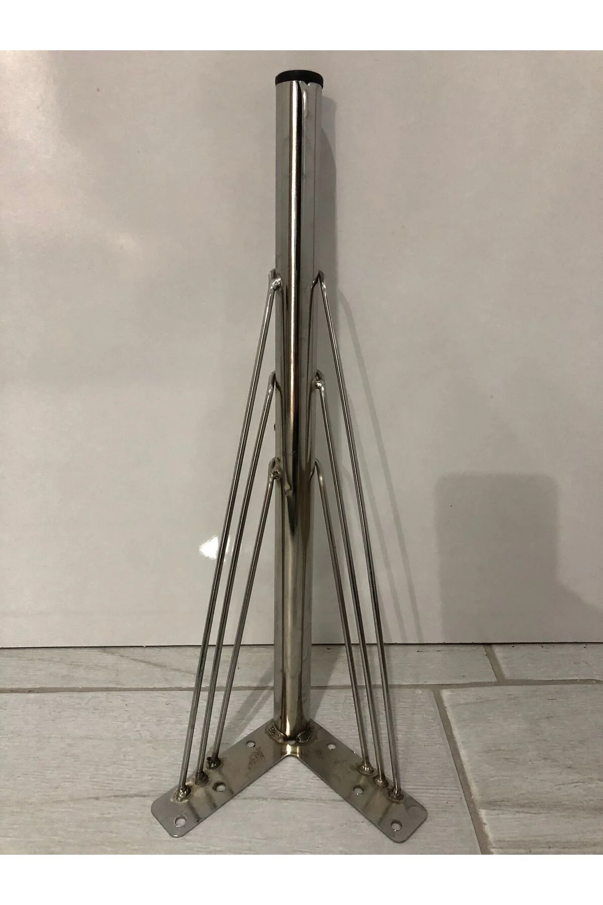 Metal,TELLİ 40X10X10 Cm Krom ,sehpa,puf ,sandalye Ayağı ( 4 Adet)