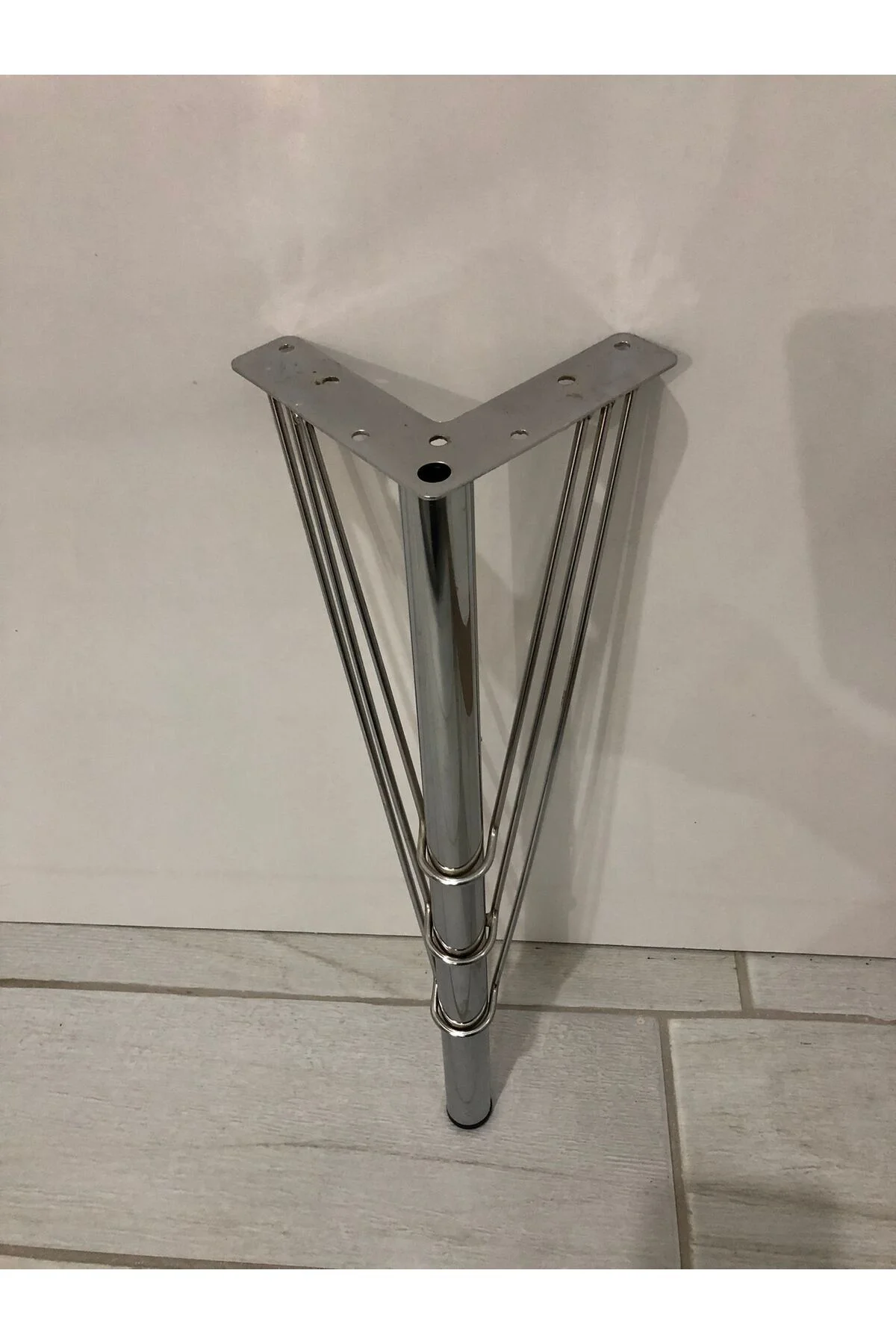 Metal,TELLİ 40X10X10 Cm Krom ,sehpa,puf ,sandalye Ayağı ( 4 Adet)