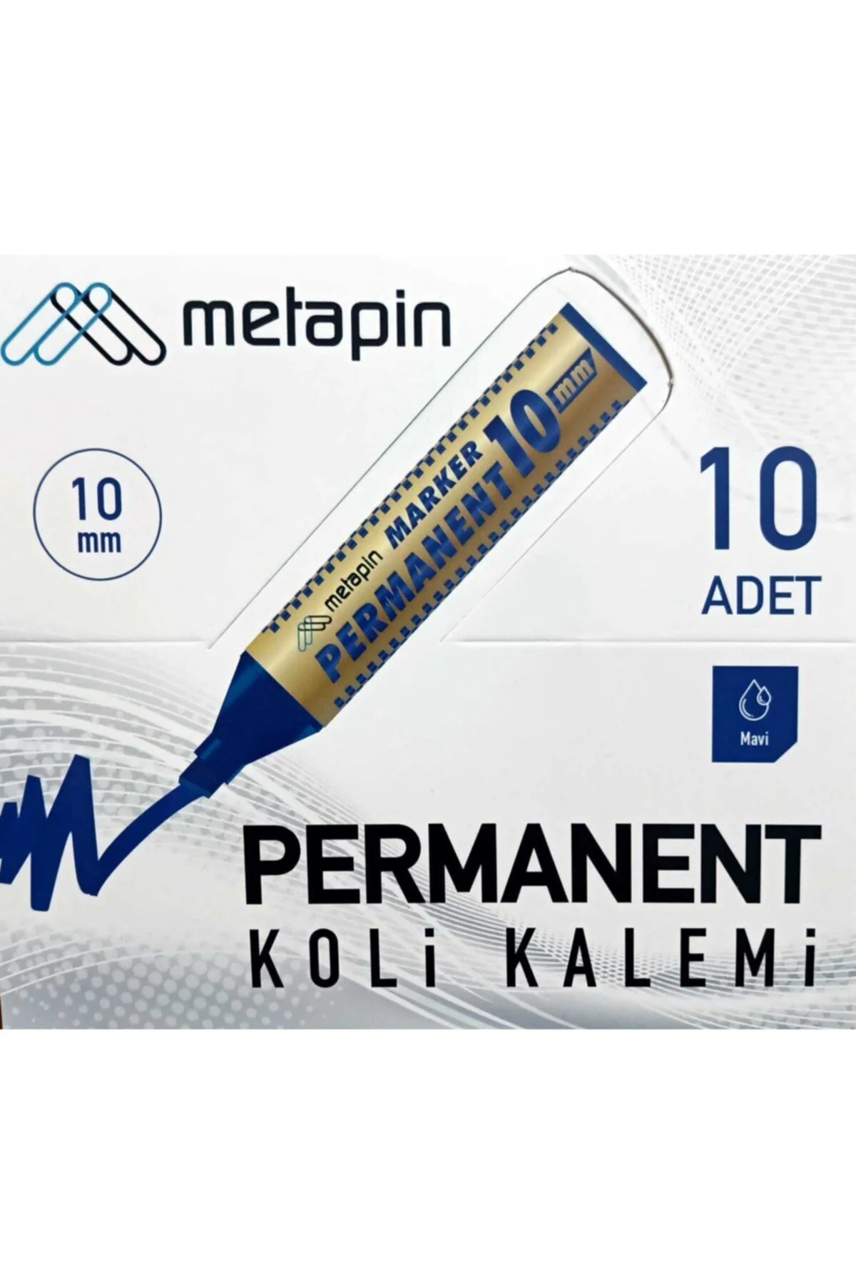 Metapin Koli Kalemi 10 Mm 10'lu - Mavi