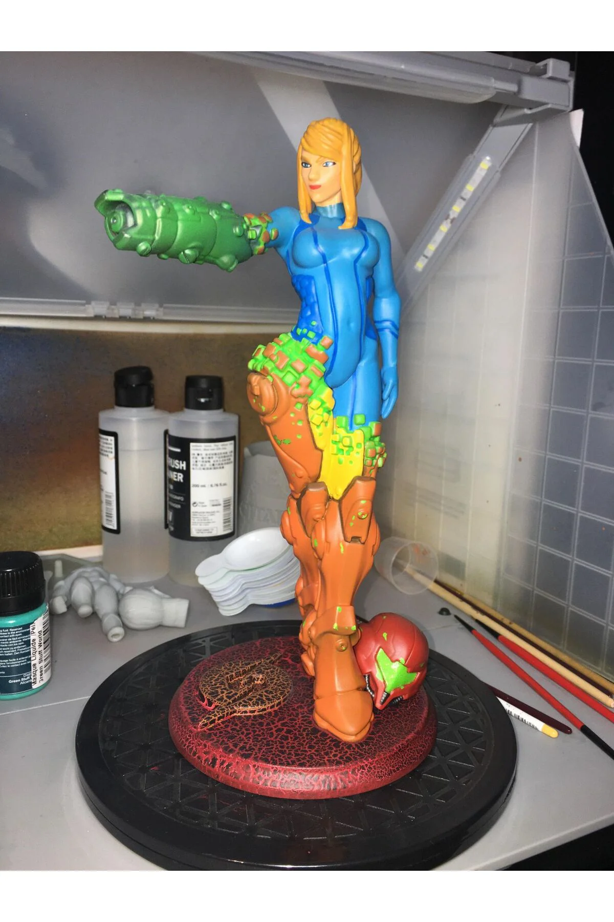 Metroid Samus Aran Figür Samusu Aran Obje Büyük Boy 25CM