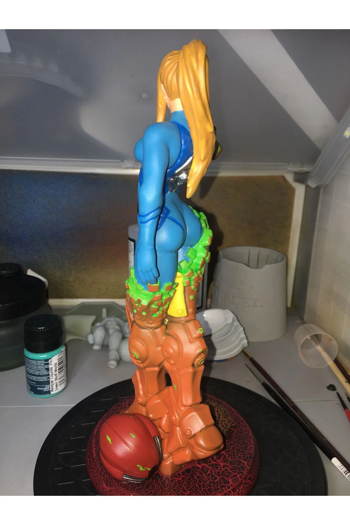Metroid Samus Aran Figür Samusu Aran Obje Büyük Boy 25CM