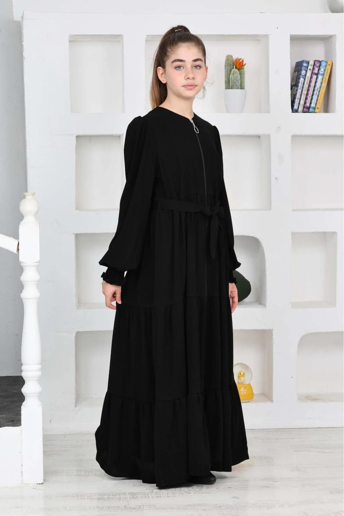 MEVLANA FERMUARLI SİYAH FERACE - KIZ ÇOCUĞU ELBİSE