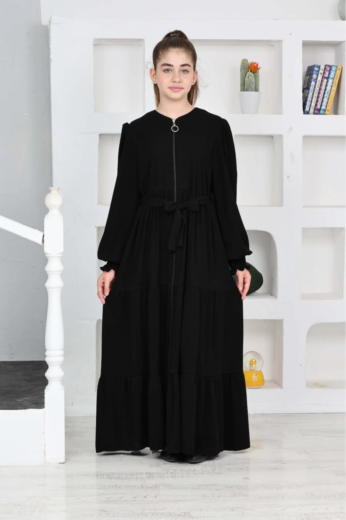 MEVLANA FERMUARLI SİYAH FERACE - KIZ ÇOCUĞU ELBİSE