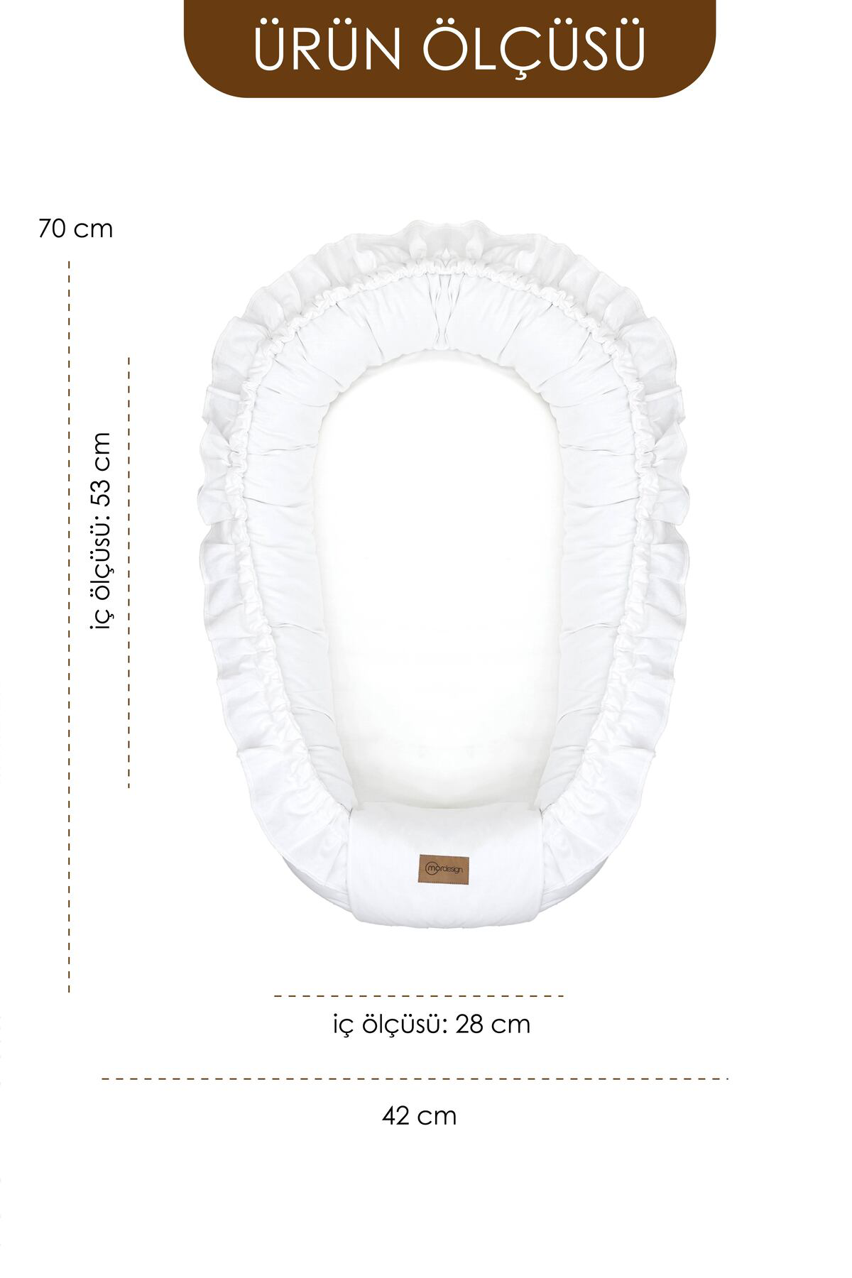 Mordesign Mevlüt Yatağı, 0-3 Ay Bebek Yatağı, %100 Pamuk Babynest, Anne Yan