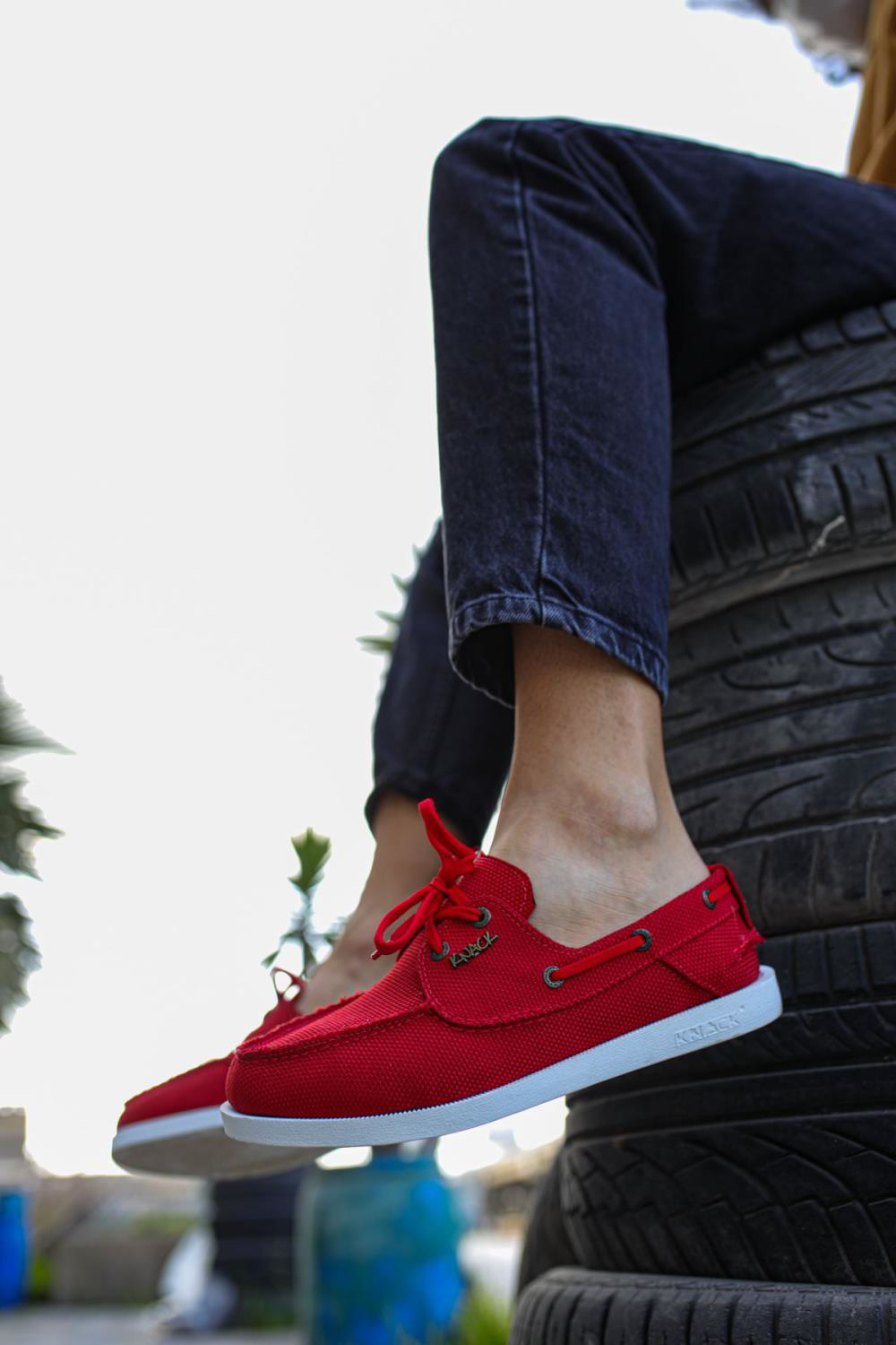 Mevsimlik Keten Ayakkabı 008 Kırmızı