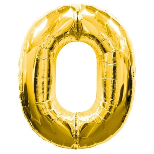 Mey İthalat® 0 Rakamlı Folyo Balon Gold Renk  40 inç