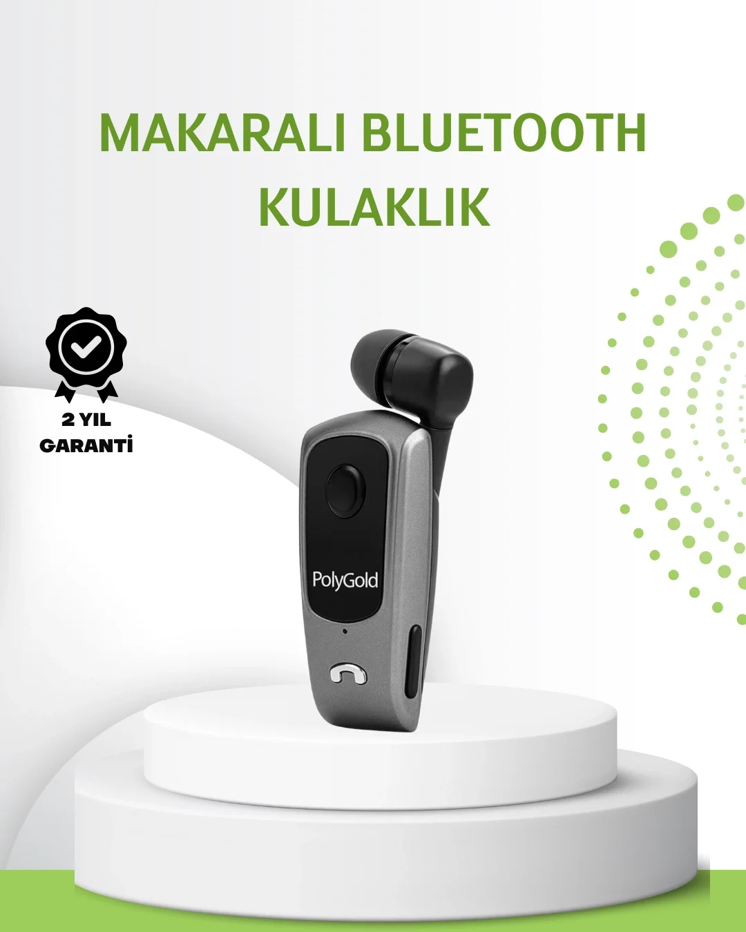 Mey İthalat® 10 Saat Konuşma Süreli Klipsli Bluetooth Kulaklık