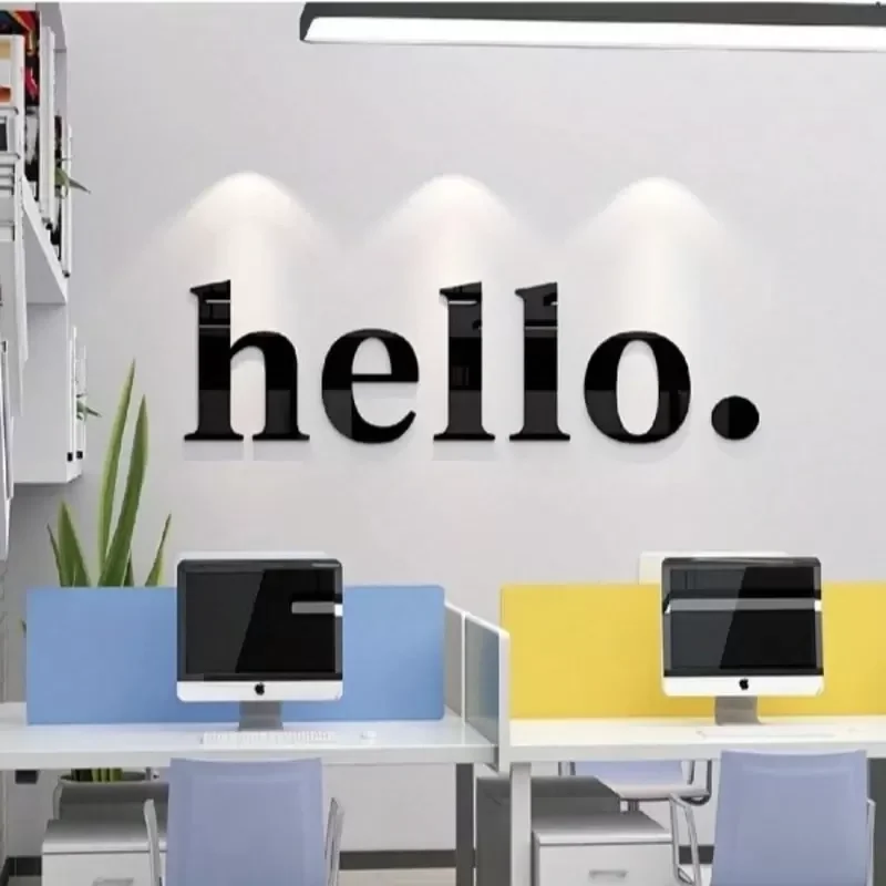 Mey İthalat® 100x35 cm Dev Boy "hello." Yazılı Kırılmaz Pleksi Ay