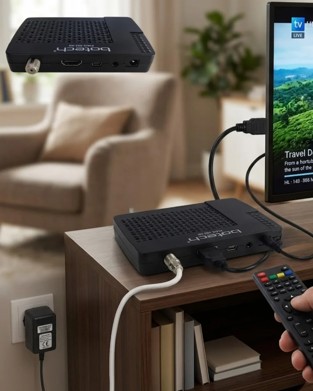 Mey İthalat® 1080p HD Görüntü Kaliteli Uydu Alıcı HDMI Çıkışlı US