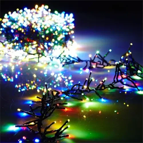 Mey İthalat® 10m 100 LED Damla Uçlu RGB Işık Siyah Kablo