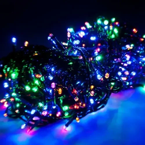 Mey İthalat® 10m 100 LED Damla Uçlu RGB Işık Siyah Kablo