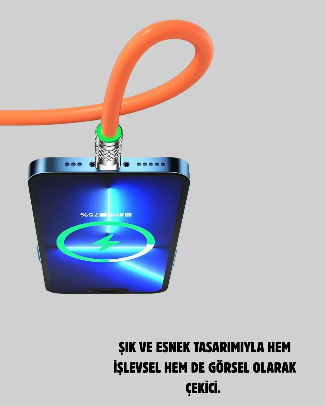 Mey İthalat® 120W Şarj Destekli 3’ü 1 Arada Çoklu Şarj Kablosu – 