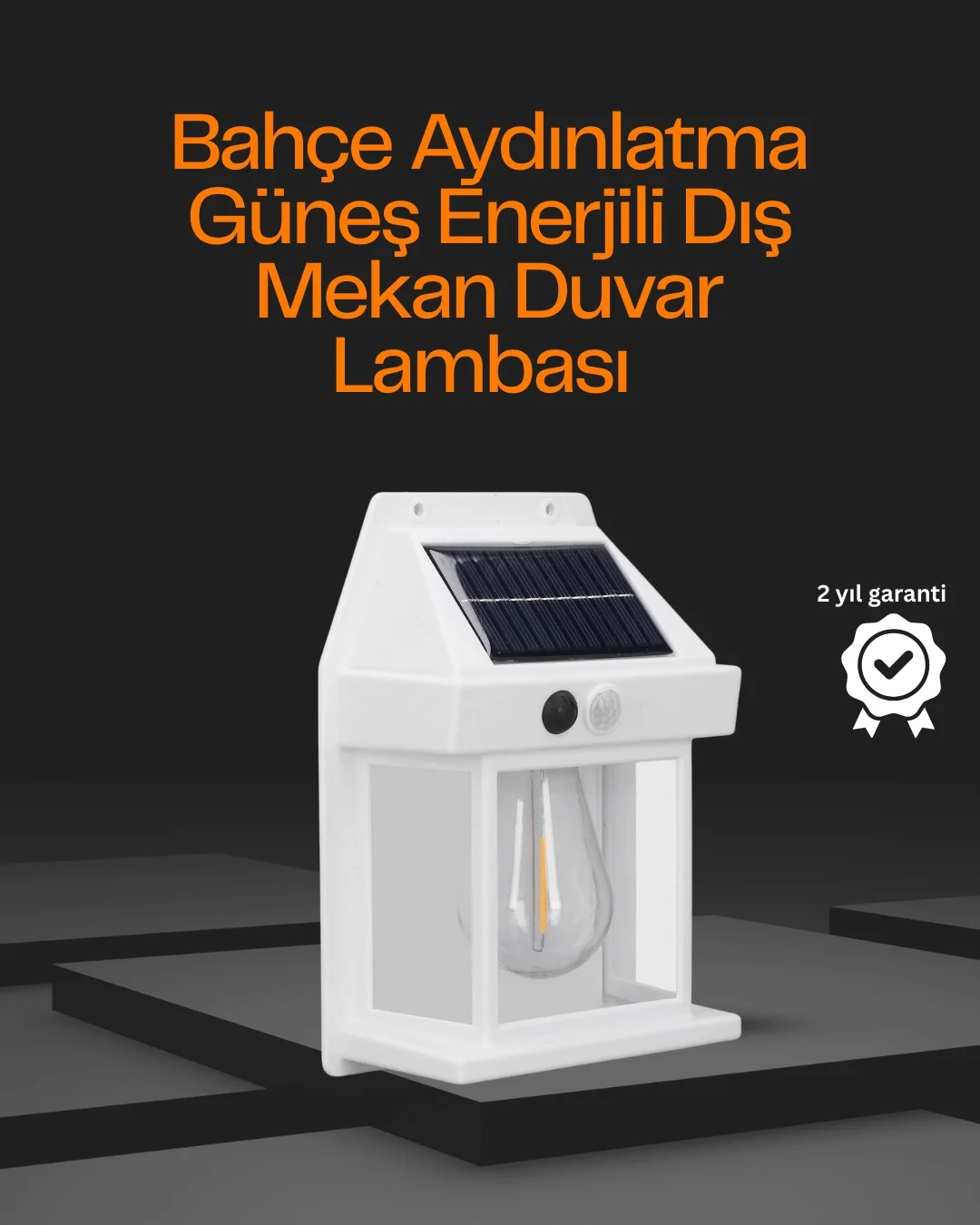 Mey İthalat® 1800 mAh Pilli Solar Duvar Aydınlatma