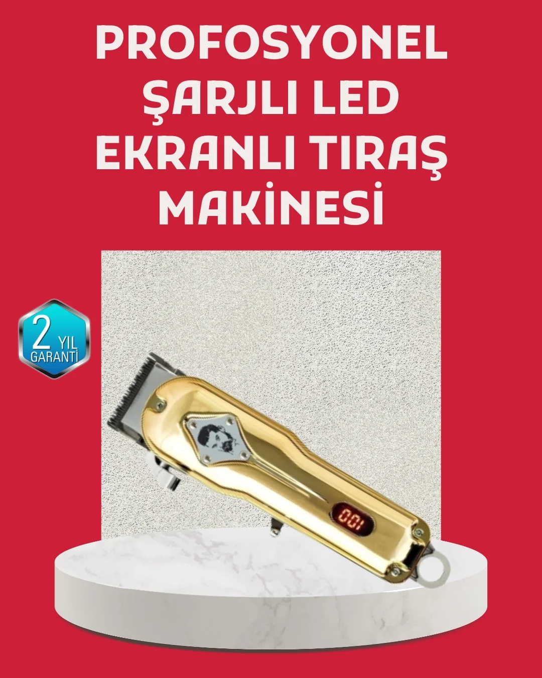 Mey İthalat® 1800 mAh Bataryalı Uzun Kullanım Süreli Şarjlı Tıraş