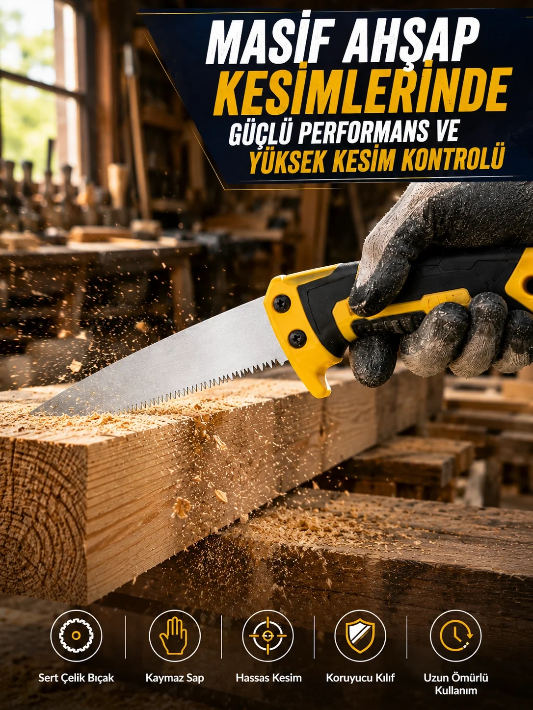 Mey İthalat® 270 mm Düz Bıçaklı Bahçe Budama Testeresi Kılıflı